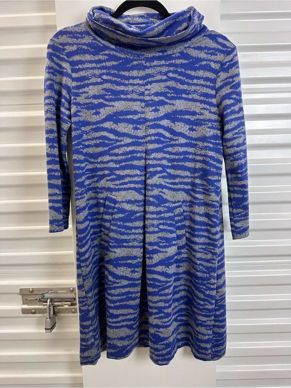 Tyler Boe KIM Blue and Gray Knit Dress